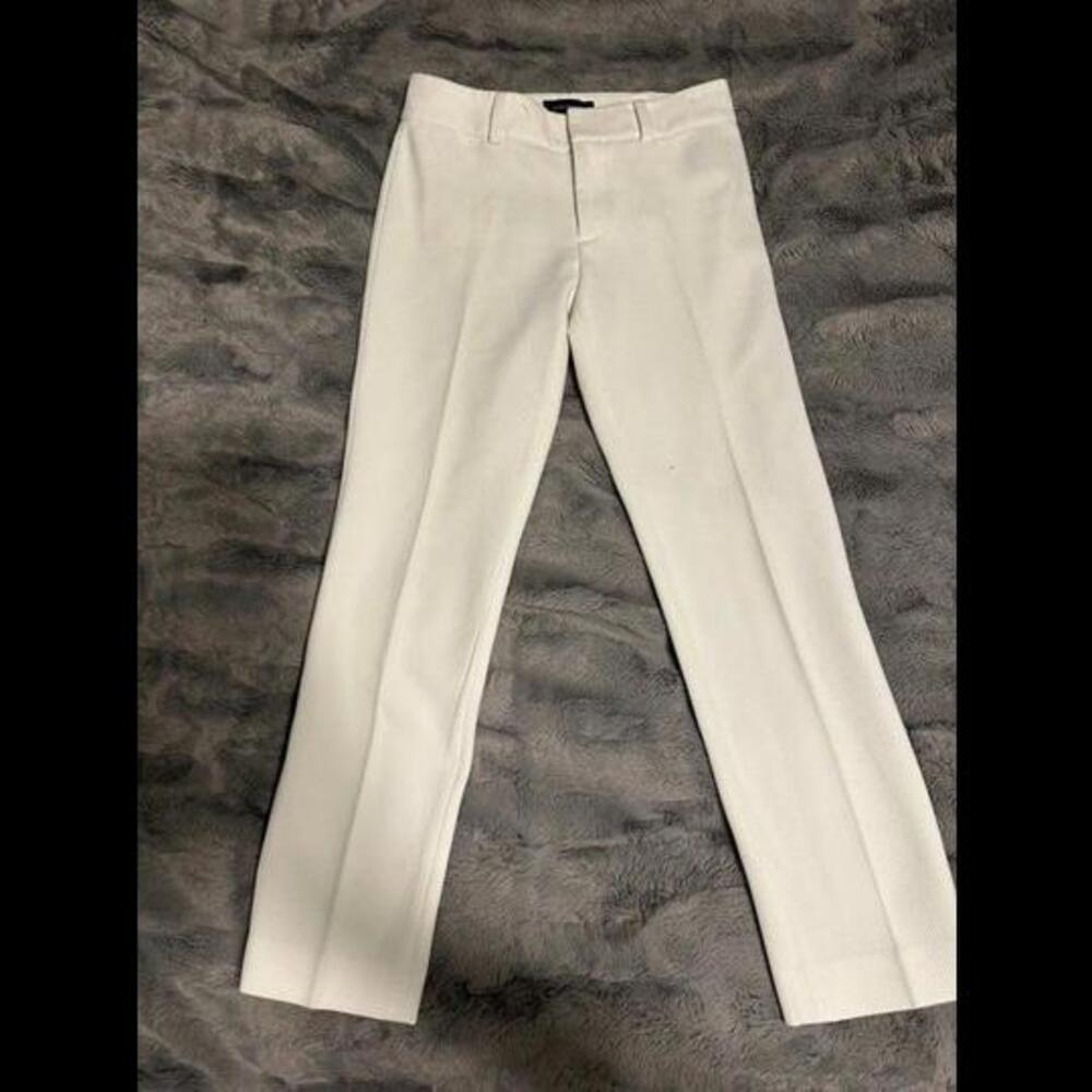 Club Monaco White Slim Fit Textured Pants 00P